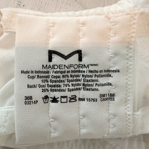 Maidenform Casual Comfort Convertible Bralette White Size 36B - Picture 4 of 6